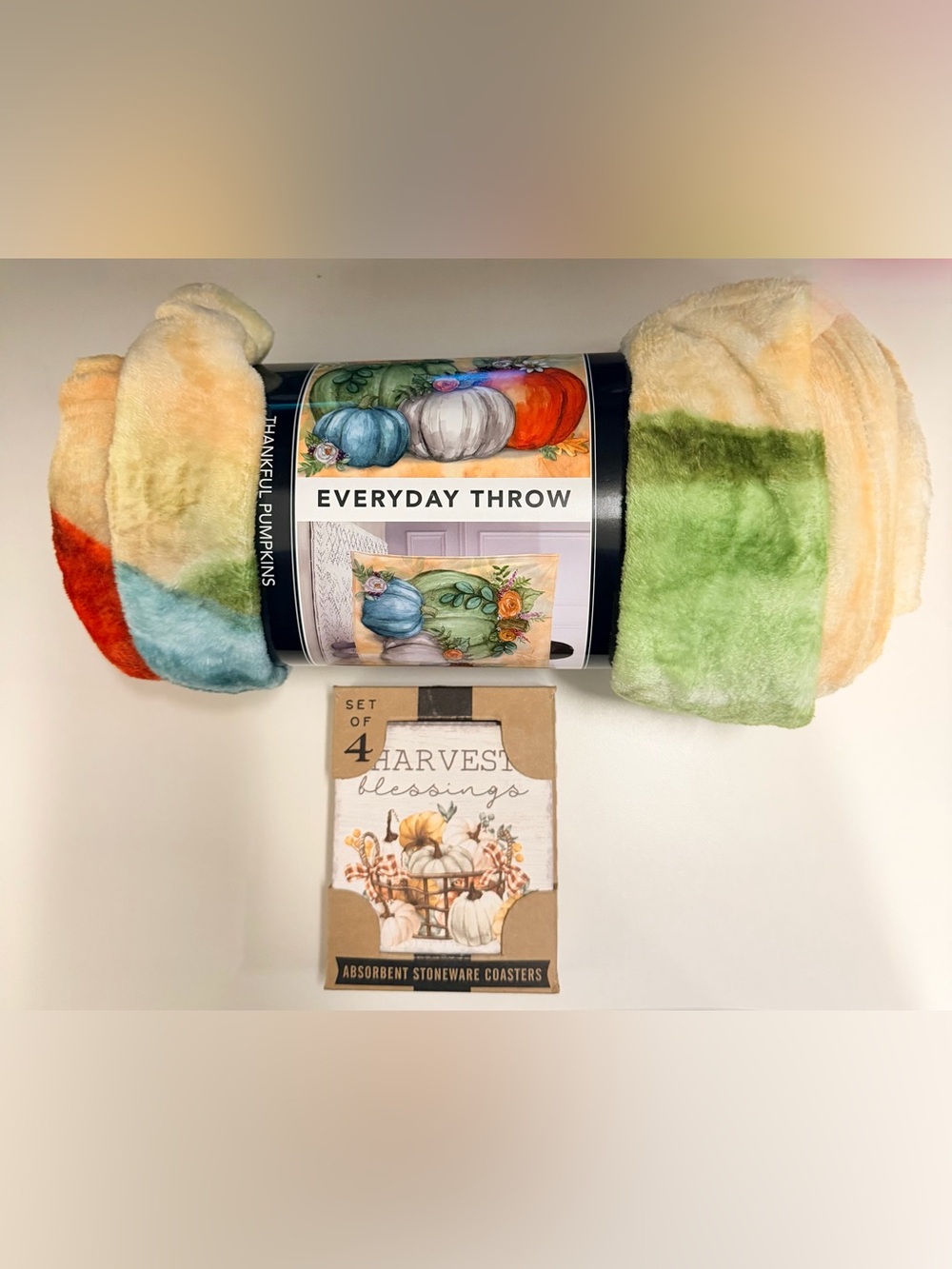 🍂Bundle🍂 Fall Lounge Bundle ✨NWT✨ Soft Everyday Throw Blanket & Coaster Set